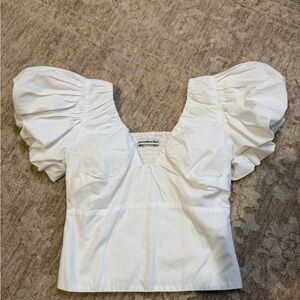 Abercrombie & Fitch White Puff Sleeve Blouse